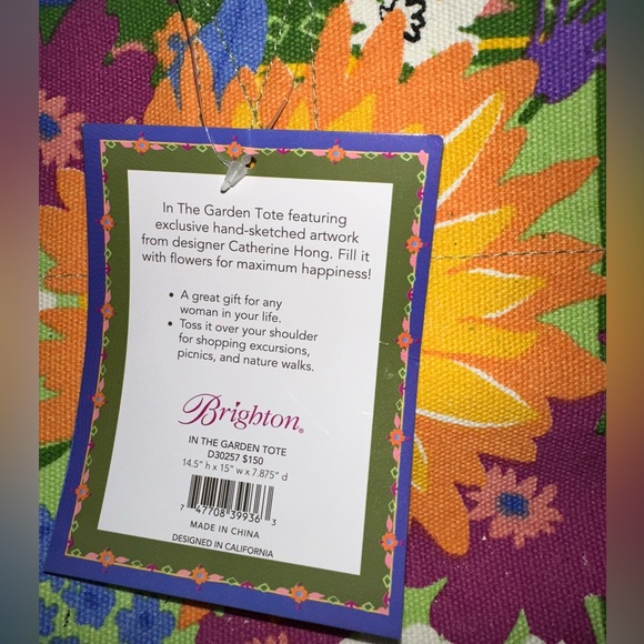 NWT BRIGHTON In The Garden Tote Bag Canvas $150 - Picture 3 of 11